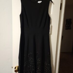 Calvin Klein Black Floral Midi Dress